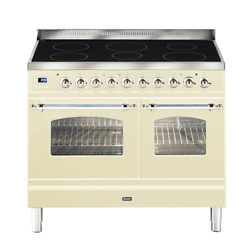 ILVE Milano PDNI100E3 Dual Fuel Induction Range Cooker Cream/Chrome
